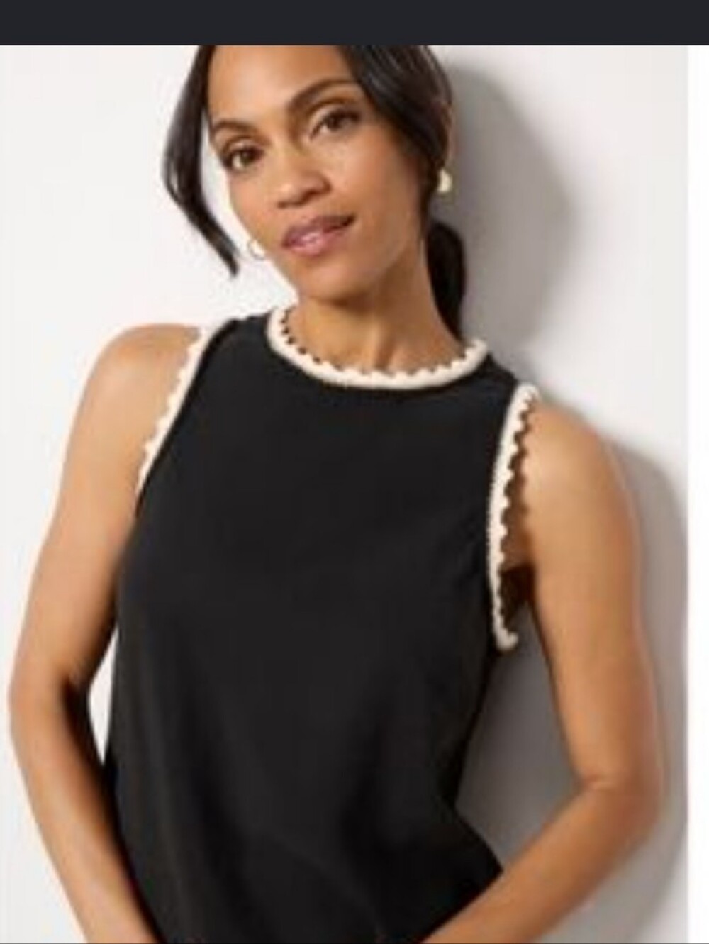 New Cloth And Stone Button Back Tank Small